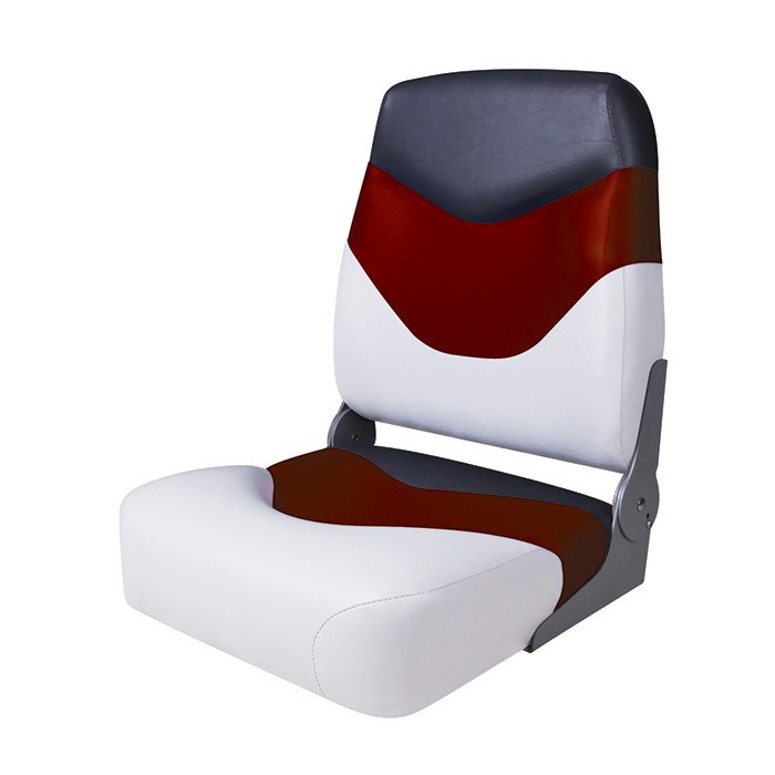 75128WRC. Сиденье мягкое складное Premium High Back Boat Seat, бело-красное