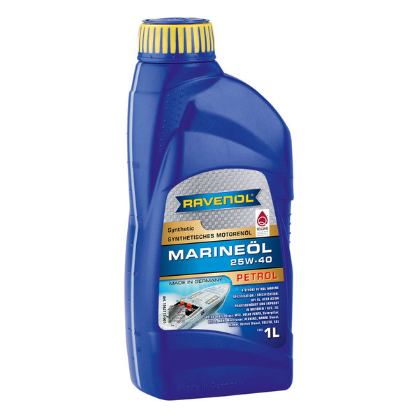 1162115-001. Моторное масло RAVENOL Marineoil PETROL SAE 25W-40 synthetic (1л) new
